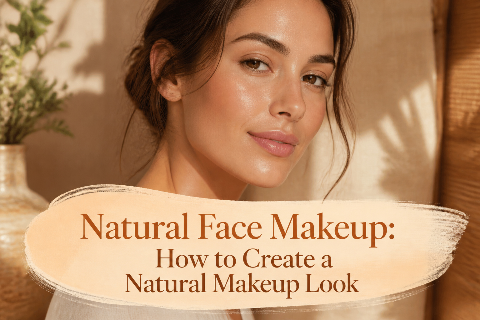 A model with natural makeup showing soft skin and minimal products.