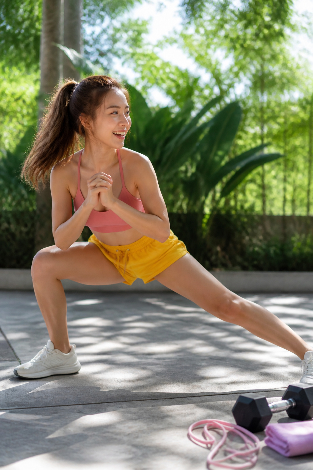 Chloe Ting leading a workout session in a video.