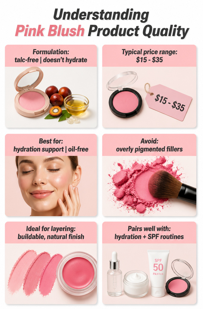Pink Blush Makeup: 10 Best Products, Shades & Application for 2026 13 An informational graphic about pink blush product quality.