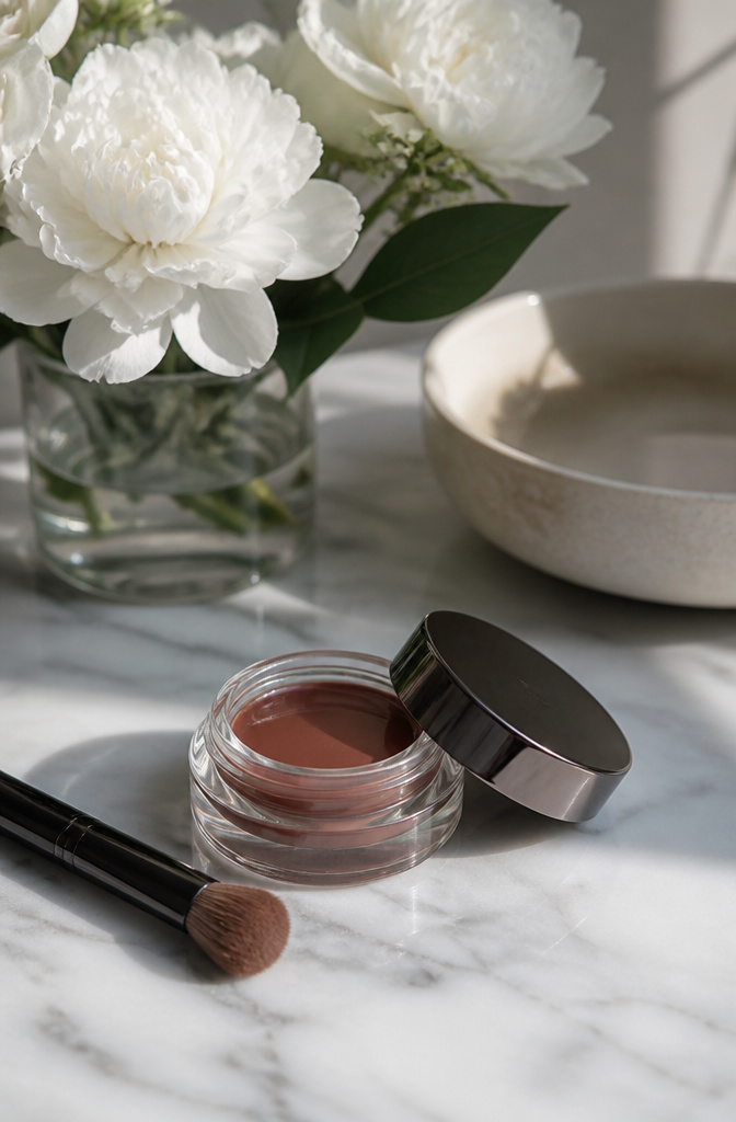 Brown Blush Makeup: 20 Best Picks for 2026 15 Chantecaille Cheek Gelee in Thrill displayed with soft flowers.