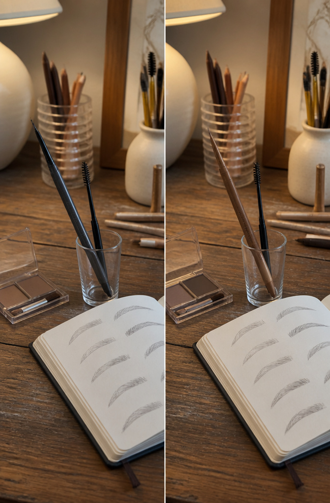 Peripera Speedy Skinny Brow pencil displayed on a surface.