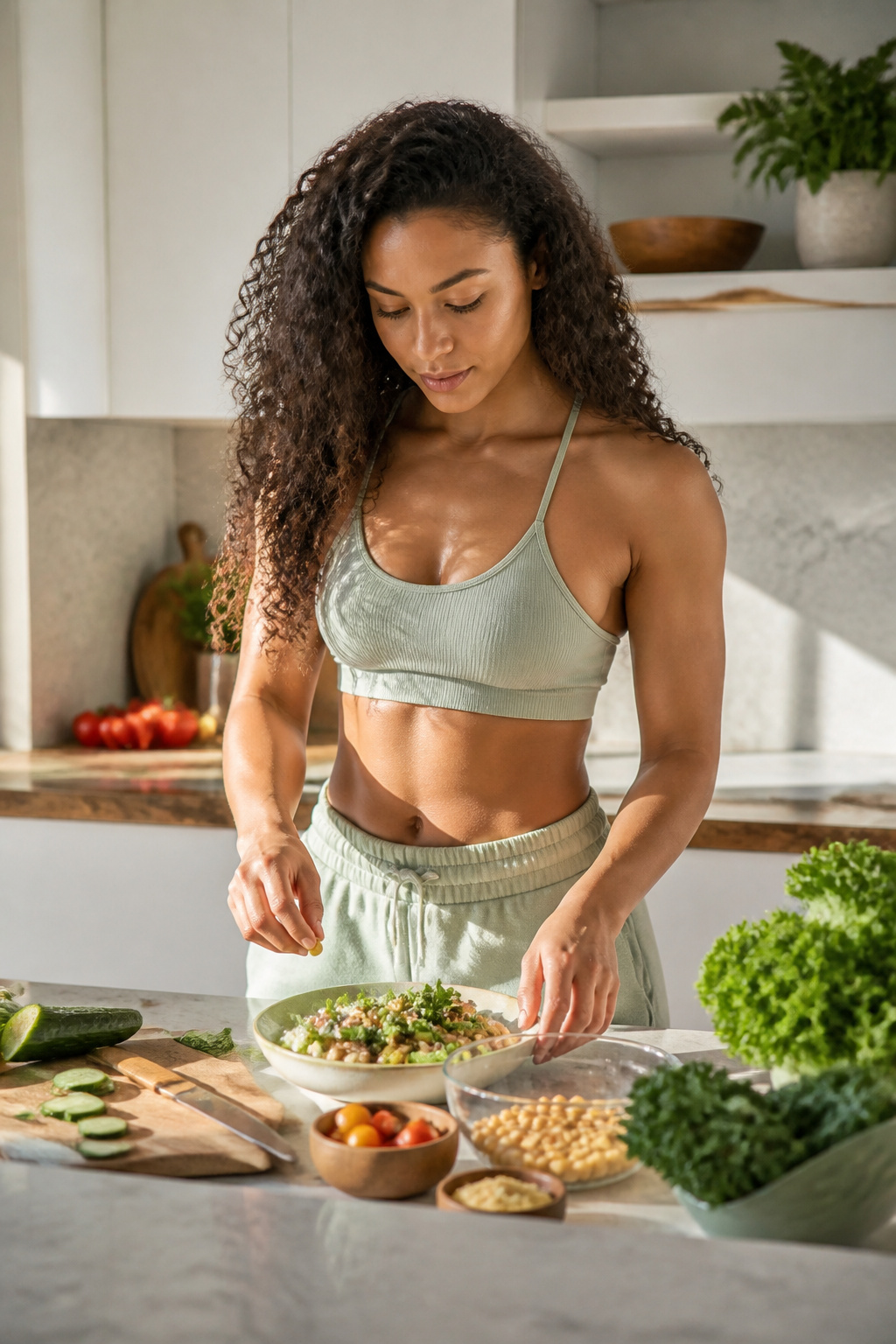 Katya Elise Henry sharing grocery hauls and workout routines.