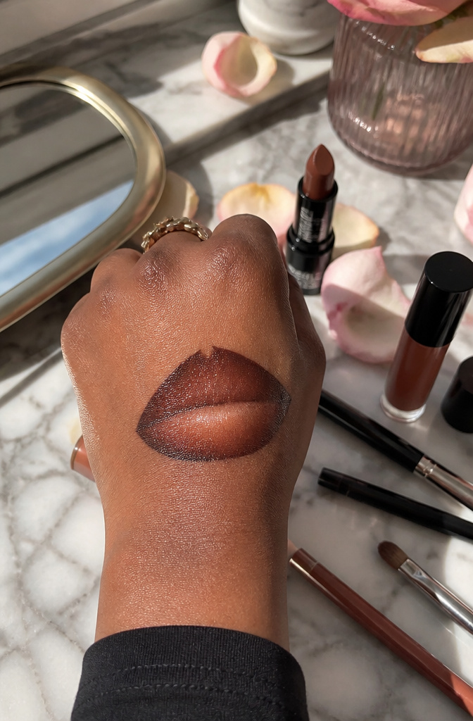 Close-up of ombre lips with a gradient effect.